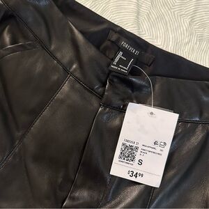 Forever 21 faux leather tapered pants, S, NWT